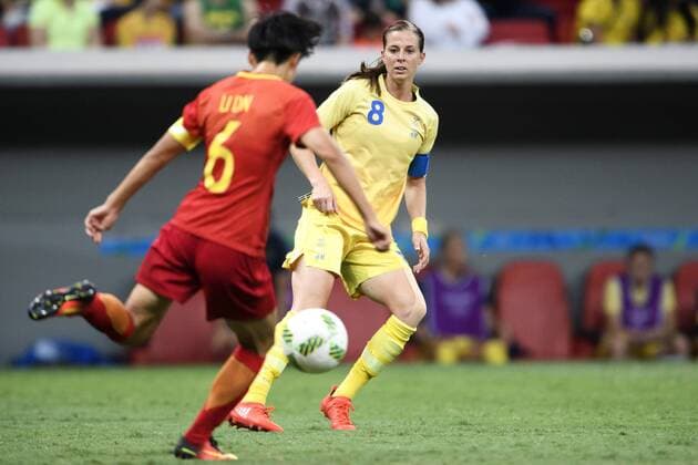 160809 Schweden s Lotta Schelin Fußball China vs Schweden 9 August 2016 OS i Brasilia.  Copyright: CARLxSANDIN BB160809CS100