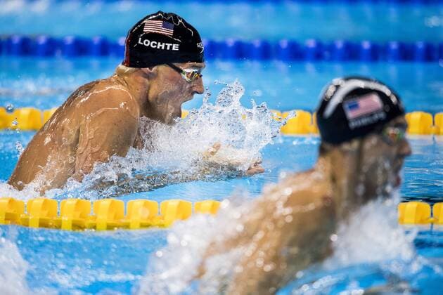 USA s Ryan Lochte, Michael Phelps 200 m Lagen 2016 OS Sommer Rio de Janeiro.  Copyright: PETTERxARVIDSON BB160811PA026