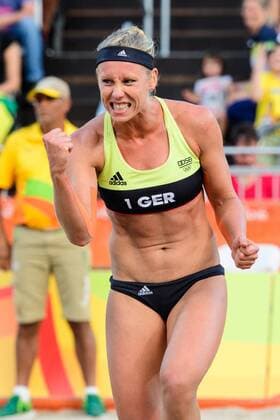 12.08.2016, Rio de Janeiro, Copacabana Beachvolleyball, Olympische Spiele Jubel Karla Borger ( 1 GER)