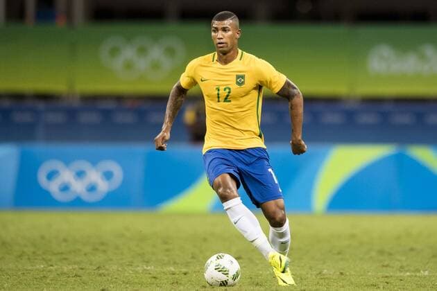 160810 Brasiliens Walace Brasilien vs Dänemark den 10 august 2016 Olympische Spiele Salvador.  Copyright: PETTERxARVIDSON BB160810PA194