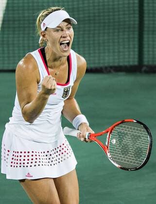 Bilder des Tages - SPORT Rio de Janeiro, 12.08.2016, Olympia Schlussjubel: Angelique Kerber bejubelt ihren Einzug ins Finale Angelique Kerber (Deutschland) vs. Madison Keys (USA) Tennis mm