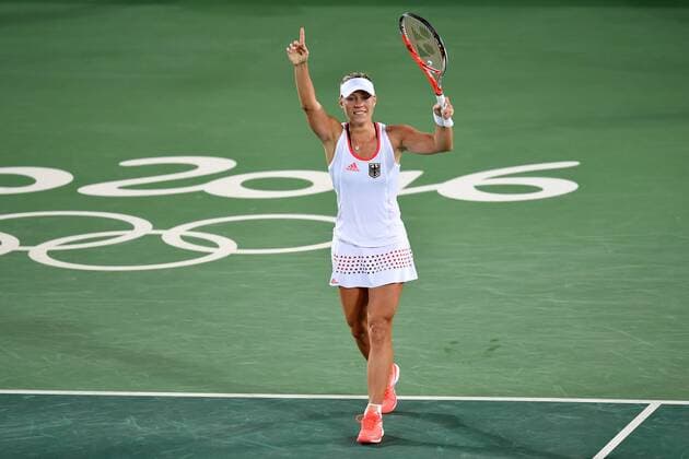 Angelique KERBER (GER), Jubel,Freude,Begeisterung, Aktion,Einzelaktion, Einzelbild,Freisteller,Ganzkoerperaufnahme,ganze Figur. Tennis,Frauen,women,am 12.08.2016,Olympic Tennis Center, Olympische Sommerspiele 2016, vom 05.08. - 21.08.2016 in Rio de Janeiro Brasilien.