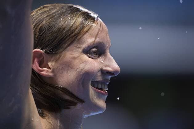 160812 USA s Katie Ledecky after winning and setting new world record 800 meter Freestyle 12 august 2016 Olympische Sommerspie Rio de Janeiro.  Copyright: JOELxMARKLUND BB160812JM047