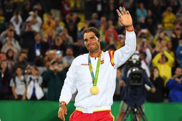 Marc Lopez (ESP) Rafael Nadal (ESP) TENNIS : OS Sommer 2016 - Rio - 12 08 16 Virginiebouyer panoramic 