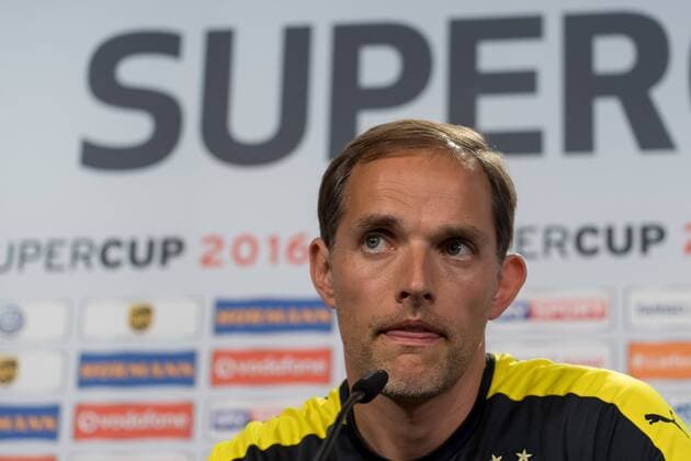 Bilder des Tages - SPORT Dortmund, Germany 13.08.2016, BV Borussia Dortmund, BVB, Pressekonferenz, press conference PK Pressekonferenz PK, zum Supercup 2016 Trainer Thomas Tuchel (BVB) ( DeFodi001