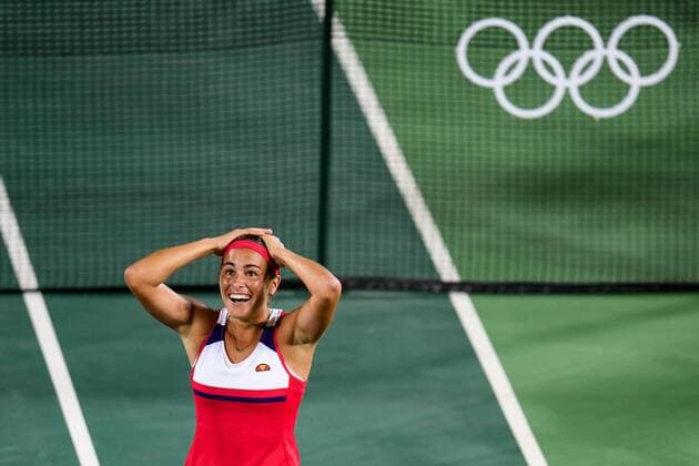 Olympiasiegerin Monica Puig (PUR) jubelt im Tennisfinale bei den olympischen Sommerspiele 2016 am 13.08.2016 ueber ihren Sieg, Rio de Janeiro Copyright: xSchueler Eibner-Pressefotox EP_JSE