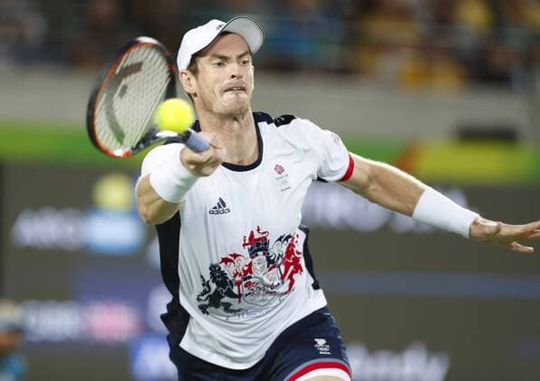 (160814) -- RIO DE JANEIRO, Aug. 14, 2016 -- Andy Murray of Great Britain competes during the men s tennis singles gold medal match against Juan Martin Del Potro of Argentina at the 2016 Rio Olympic Games Olympische Spiele Olympia OS in Rio de Janeiro, Brazil, on Aug. 14, 2016. Andy Murray won the gold medal. )(dh) (SP)BRAZIL-RIO DE JANEIRO-OLYMPICS-TENNIS HanxYan 