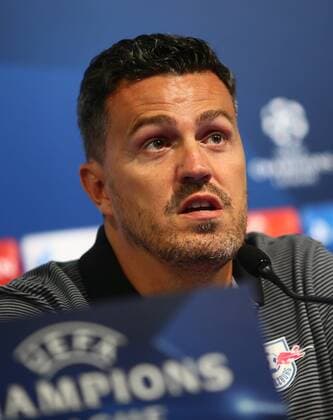SOCCER - UEFA CL quali, Zagreb vs RBS ZAGREB,CROATIA,15.AUG.16 - SOCCER - UEFA Champions League, qualification, GNK Dinamo Zagreb vs Red Bull Salzburg, preview, press conference PK Pressekonferenz of RBS. Image shows head coach Oscar Garcia (RBS). GEPAxpictures xFelixxRoittner