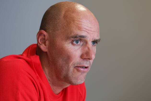 Davis Cup captain Johan Van Herck pictured during a press conference PK Pressekonferenz ahead of the Davis Cup World Group play-off between Belgium and Brazil, Tuesday 16 August 2016, in Oostende. This Davis Cup game will be played from 16 to 18 September 2016 in Oostende Sleuyter Arena BRUNOxFAHY  x04912369x