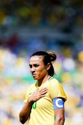 Rio 2016, Fußball, Damen, Brasilien - Schweden Olympics 2016 Football RJ RIO DE JANEIRO, RJ - 16.08.2016: OLYMPICS 2016 FOOTBALL RJ - The Brazil Marta player during the dispute between Brazil (BRA) and Sweden (SWE) the semifinal of the Olympic Women& 39;s FootbRll Rio Olympics 2016 held at Maracana Stadium in the host city Rio de Janeiro. x1185172x  MarcoxGalv?o