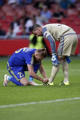 (L-R), Ivan Novoseltsev of FC Rostov, Soslan Dzhanaev of FC Rostov during the Champions League play-off match between Ajax and FK Rostov at the Amsterdam Arena on august 16, 2016 in Amsterdam, the Netherlands Ajax v FK Rostov Champions League 2016 2017 xVIxJeroenxPutmansxIVx 6030905