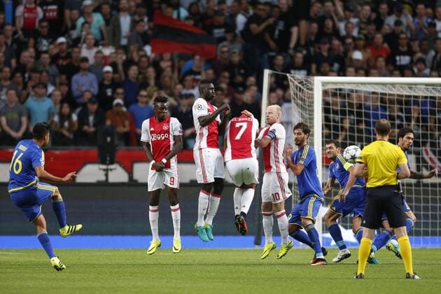 (L-R), Christian Noboa of FC Rostov, Bertrand Traore of Ajax, Davinson Sanchez of Ajax, Anwar El Ghazi of Ajax, Davy Klaassen of Ajax during the Champions League play-off match between Ajax and FK Rostov at the Amsterdam Arena on august 16, 2016 in Amsterdam, the Netherlands Ajax v FK Rostov Champions League 2016 2017 xVIxJeroenxPutmansxIVx 6030907