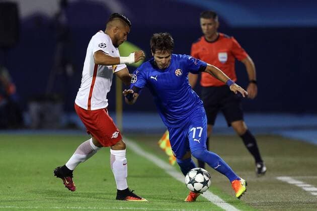 Champions League play off - GNK Dinamo vs FC Red Bull Salzburg 16.08.2016., Zagreb, Croatia - First leg of UEFA Champions League play off at Maksimir stadium between GNK Dinamo and FC Red Bull Salzburg. Alexandru Matel.  DaliborxUrukalovic PIXSELL