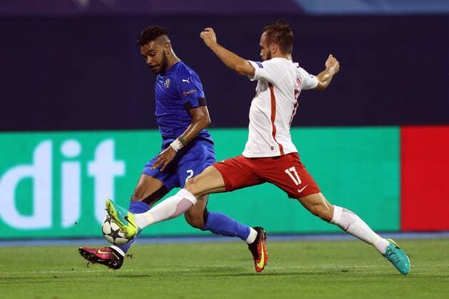 Champions League play off - GNK Dinamo vs FC Red Bull Salzburg 16.08.2016., Zagreb, Croatia - First leg of UEFA Champions League play off at Maksimir stadium between GNK Dinamo and FC Red Bull Salzburg. Soudani, Andreas Ulmer.  DaliborxUrukalovic PIXSELL