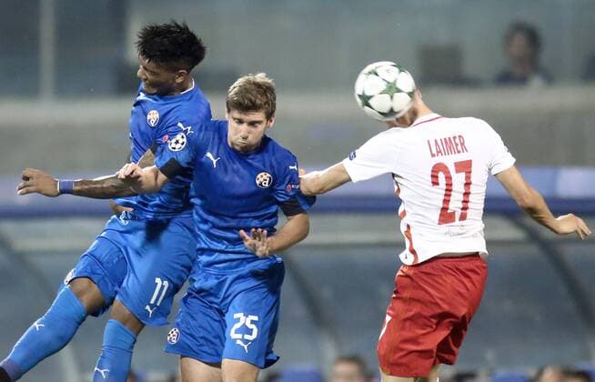 Champions League play off - GNK Dinamo vs FC Red Bull Salzburg 16.08.2016., Zagreb, Croatia - First leg of UEFA Champions League play off at Maksimir stadium between GNK Dinamo and FC Red Bull Salzburg. Junior Fernandes, Bojan Knezevic, Konrad Laimer.  SanjinxStrukic PIXSELL