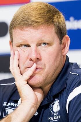 Gent s head coach Hein Vanhaezebrouck pictured during a press conference PK Pressekonferenz of Belgian first league soccer team KAA Gent, Wednesday 17 August 2016, in Gent. Tomorrow Gent is playing the first leg of the playoff round in the Europa League competition against Macedonia s Shkendija. JASPERxJACOBS  x04912876x