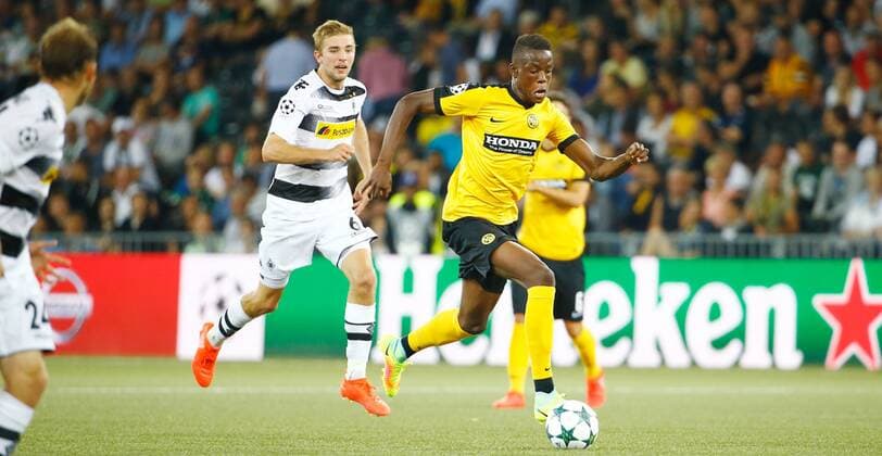 16.08.2016 Stade de Suisse Bern , SCHWEIZ , Saison 2016 2017 Herren Fussball UEFA Champions League Quali Hinspiel BSC Young Boys Bern - Borussia Mönchengladbach Denis Zakaria (Young Boys) 