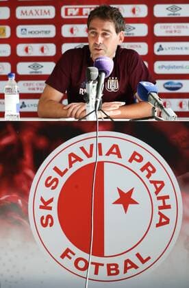 Anderlecht s head coach Rene Weiler pictured during a press conference PK Pressekonferenz of Belgian first league soccer team RSC Anderlecht, Wednesday 17 August 2016, in Prague, Czech Republic. Tomorrow Anderlecht is playing the first leg of the playoff round in the Europa League competition against Czech Slavia Prague. VIRGINIExLEFOUR  x04913087x