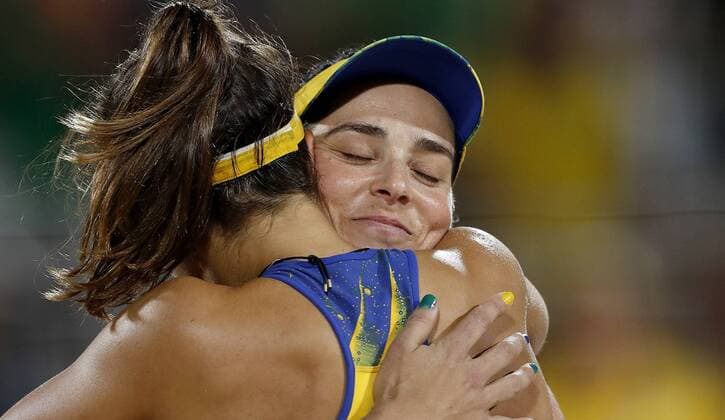 Olympics 2016 Beach volleyball Beachvolleyball RIO DE JANEIRO, RJ - 18.08.2016: OLYMPICS 2016 BEACH VOLLEYBALL - Agatha mourns the loss during match validates the gold medal between the double Laura Ludwig Kira Walkenhorst (GER) and Agatha Bednarczuk Rippel Barbara Seixas de Freitas (BRA) in the Olympic Beach Volleyball 2016 held at the Beach Volleyball Arena, Copacabana Beach. NOT AVAILABLE FOR LICENSING IN CHINA (Photo: Rodolfo Buhrer La Imagem Fotoarena) x1187686x  RodolfoxBuhrer