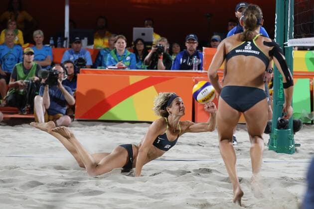 Olympics 2016 Beach volleyball Beachvolleyball RIO DE JANEIRO, RJ - 18.08.2016: OLYMPICS 2016 BEACH VOLLEYBALL - Vitoria double Alema during match valid for the gold medal between the double Laura Ludwig Kira Walkenhorst (GER) and Agatha Bednarczuk Rippel Barbara Seixas de Freitas (BRA) in the Olympic Beach Volleyball 2016 held at the Beach Volleyball Arena, Copacabana Beach. NOT AVAILABLE FOR LICENSING IN CHINA (Photo: Andre Chaco Fotoarena) x1187692x  AndrexChaco