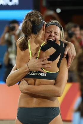 Olympics 2016 Beach volleyball Beachvolleyball RIO DE JANEIRO, RJ - 18.08.2016: OLYMPICS 2016 BEACH VOLLEYBALL - Vitoria double Alema during match valid for the gold medal between the double Laura Ludwig Kira Walkenhorst (GER) and Agatha Bednarczuk Rippel Barbara Seixas de Freitas (BRA) in the Olympic Beach Volleyball 2016 held at the Beach Volleyball Arena, Copacabana Beach. NOT AVAILABLE FOR LICENSING IN CHINA (Photo: Andre Chaco Fotoarena) x1187697x  AndrexChaco