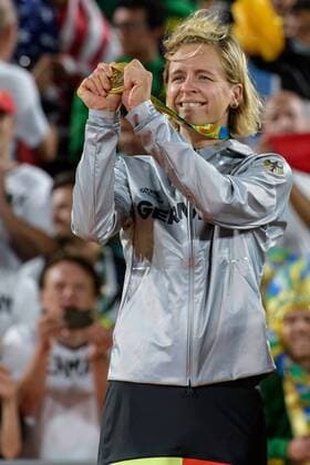 Rio 2016, Beachvolleyball, Damen, Ludwig und Walkenhorst sind Olympiasieger Laura Ludwig (GER) im Beachvolleyballl Finale bei den olympischen Sommerspiele 2016 am 17.08.2016, Rio de Janeiro Copyright: xSchülerx xEibner-Pressefotox EP_jse