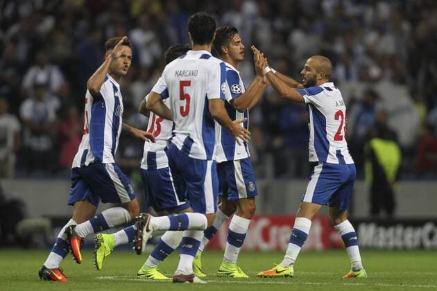 August 17, 2016 - Porto, Porto, Portugal - Porto s Portuguese forward Andre Silva celebrates after scoring goal with teammates during the UEFA Champions League match between FC Porto and AS Roma, at Dragao Stadium in Porto on August 17, 2016. Porto v AS Roma: UEFA Champions League  - ZUMAn230