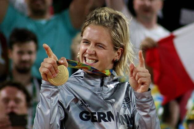 Rio 2016, Deutsche Medaillengewinner Beachvolleyball; Olympische Spiele, 18.08.2016, Rio2016, Olympische Spiele, 18.08.2016, Beach-Volleyball, Rio de Janeiro, Finale Freude Laura Ludwig xnkx