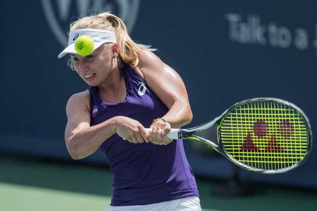 August 18, 2016 - Mason, Ohio, USA - Darla Gavrilova (AUS) hits a two-handed backhand shot during Thursday s quarterfinal round of the Western and Southern Open at at the Lindner Family Tennis Center, Mason, Oh. Tennis 2016 - Western And Southern Open - Day 6 - ZUMAs304