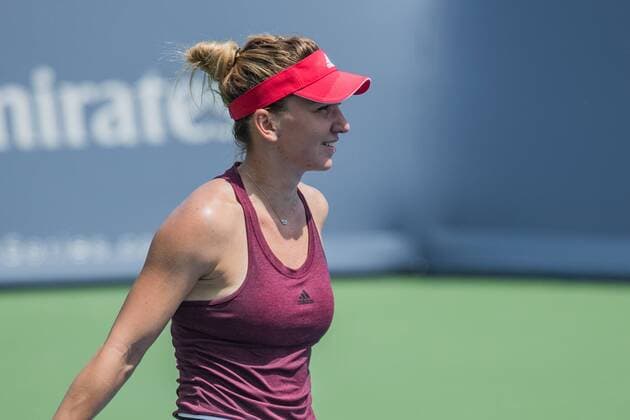 August 18, 2016 - Mason, Ohio, USA - Simona Halep (ROU) smiles after winning her match at Thursday s quarterfinal round of the Western and Southern Open at at the Lindner Family Tennis Center, Mason, Oh. Tennis 2016 - Western And Southern Open - Day 6 - ZUMAs304