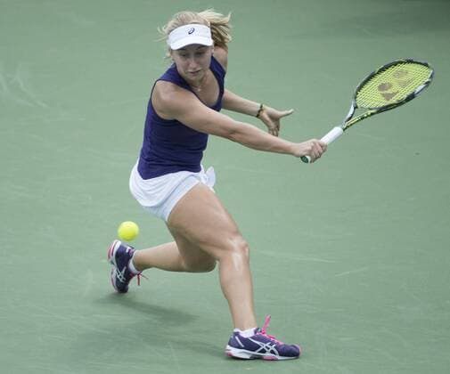 August 18,2016: Daria Gavrilova (AUS) loses to Simone Halep (ROU) 6-1, 6-2, at the Western & Southern Open being played at Lindner Family Tennis Center in Mason, Ohio. Â© Tennisclix Cal Media TENNIS 2016: Western & Southern Open Aug. 16 - ZUMAc04_