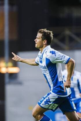 160818 IFK Göteborgs Mads Albeck Jubel FOOTBALL Europa League IFK Göteborg vs FK Qarabag Agdam 18 august 2016 i Göteborg.  Copyright: MATHIASxBERGELD BB160818BB320