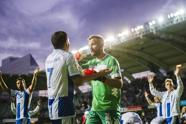 160818 IFK Göteborgs Mads Albeck John Alvbage FOOTBALL Europa League IFK Göteborg vs FK Qarabag Agdam 18 august 2016 i Göteborg.  Copyright: MATHIASxBERGELD BB160818BB395