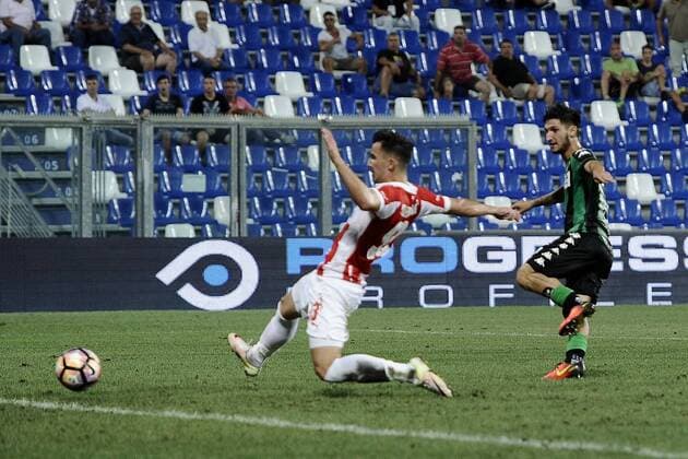 Fußball, EL Quali, Sassuolo Calcio - Roter Stern Belgrad Db Reggio Emilia 18 08 2016 - Europa League Sassuolo-Roter Stern gol Matteo Politano 