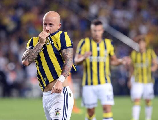 UEFA Europa league Playoff first leg match between Fenerbahce and Grasshoppers at Ulker Stadium in Istanbul on August 18 , 2016. Final Score : Fenerbahce 3 - Grasshoppers 0 Pictured: Miroslav Stoch of Fenerbahce. Not available for publication in Turkey. 