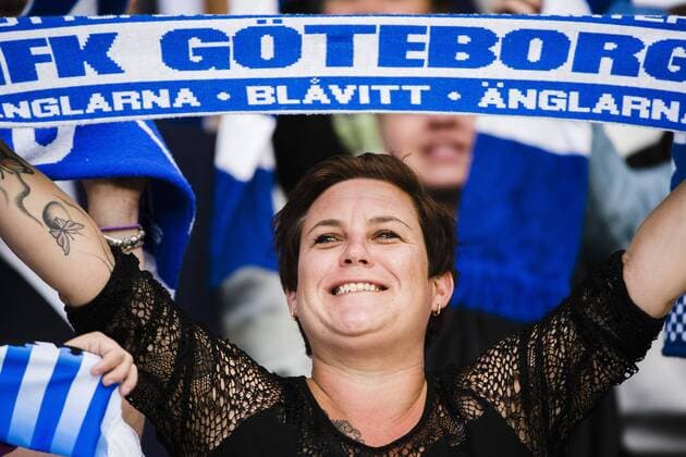 160818 Fan IFK Göteborg FOOTBALL Europa League IFK Göteborg vs FK Qarabag Agdam 18 august 2016 i Göteborg.  Copyright: MATHIASxBERGELD BB160818BB448