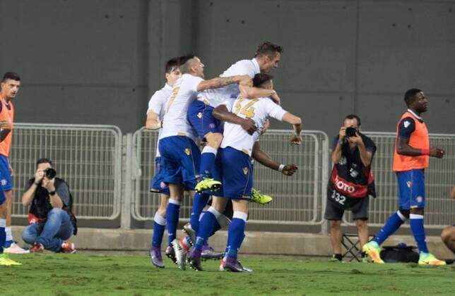 Fußball, EL Quali, Maccabi Tel Aviv - Hajduk Split Maccabi Tel Aviv hosted Hajduk Split in the first leg of the Europa League Playoff Round at the Netanya Stadium and came away with a 2:1 victory 