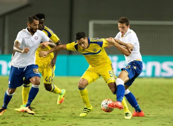 Fußball, EL Quali, Maccabi Tel Aviv - Hajduk Split Maccabi Tel Aviv hosted Hajduk Split in the first leg of the Europa League Playoff Round at the Netanya Stadium and came away with a 2:1 victory Oscar Scarione 