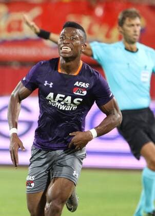 18.08.2016 Novi Sad(Serbia) FK Vojvodina-AZ Alkmaar Europa League play off men s football Fred Friday AZ Alkmaar celebrate second goal :Str 