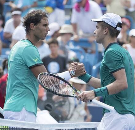 August 18,2016: Borna Coric (CRO) defeated Rafael Nadal (ESP) 6-1, 6-3, at the Western & Southern Open being played at Lindner Family Tennis Center in Mason, Ohio. Â© Tennisclix CSM TENNIS 2016: Western & Southern Open Aug. 16 - ZUMAc04_