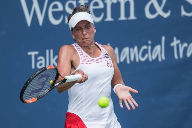 August 18, 2016 - Mason, Ohio, USA - Barbora Strycova (CZE) hits a forehand shot during Thursday s quarterfinal round of the Western and Southern Open at the Lindner Family Tennis Center, Mason, Oh. Tennis 2016 - Western And Southern Open - Day 6 - ZUMAs304