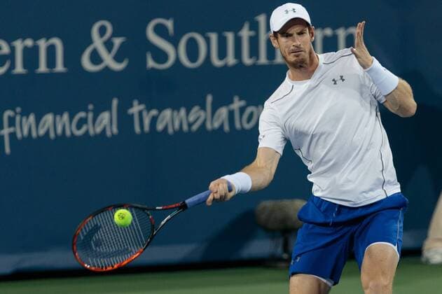 August 17th, 2016: Andy Murray (GBR) forehand shot during day 6 of the Western and Southern Open at at the Lindner Family Tennis Center , Mason, Oh. Cal Media Tennis 2016 - Western And Southern Open - Day 6 - ZUMAc04_