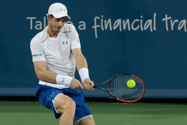 August 17th, 2016: Andy Murray (GBR) two-handed backhand shot during day 6 of the Western and Southern Open at at the Lindner Family Tennis Center , Mason, Oh. Cal Media Tennis 2016 - Western And Southern Open - Day 6 - ZUMAc04_