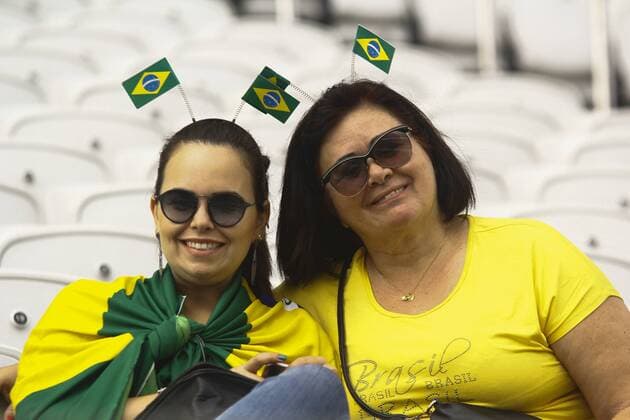 Rio 2016, Fußball Damen Spiel um Platz 3, Brasilien - Kanada, vor Spielbeginn Olimp?ada Rio 2016 Futebol SP SÃO PAULO, SP - 19.08.2016: OLIMPÍADA RIO 2016 FUTEBOL SP - Fans during the match between Brazil (BRA) x Canada (CAN), vying for the bronze Olympic Football Female, the Olympics 2016 held at the Arena Corinthians, the host city of São Paulo. (Photo: Aloisio Mauricio Fotoarena) x1189934x  AloisioxMauricio