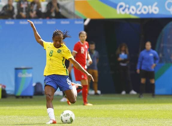 Rio 2016, Fußball Damen Spiel um Platz 3, Brasilien - Kanada Olimp?ada Rio 2016 Futebol SP SÃO PAULO, SP - 19.08.2016: OLIMPÍADA RIO 2016 FUTEBOL SP - The Ant player during match between Brazil (BRA) x Canada (CAN), vying for the bronze Olympic Football Female, the Olympics 2016 held at the Arena Corinthians, the host city of São Paulo. (Photo: Aloisio Mauricio Fotoarena) x1190182x  AloisioxMauricio