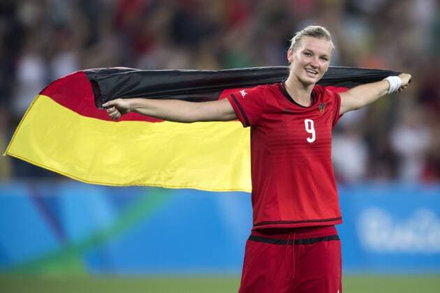 Rio 2016, Fußball, Damen, Deutschland ist Olympiasieger 160819 Germany s Alexandra Popp Schweden vs Deutschland den 19 augusti 2016 under OS i Rio de Janeiro.  Copyright: CARLxSANDIN BB160819CS059