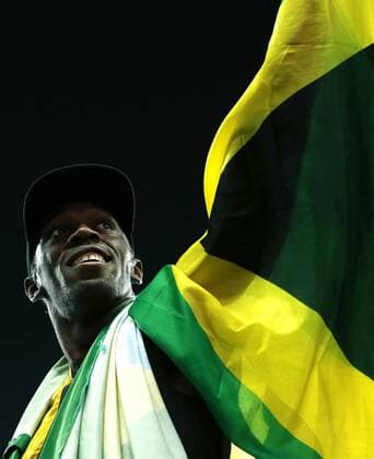 Rio 2016, Leichtathletik, Usain Bolt schafft Triple-Triple Athletics Rio 2016 Olympics RIO DE JANEIRO, RJ - 19.08.2016: ATHLETICS RIO 2016 OLYMPICS - Usain BOLT Jamaica commemorates the third gold medal in the 4 x 100 men& 39;say at tat the Athletics Rio 2016 Olympics held in the Olympic Stadium. NOT AVAILABLE FOR LICENSIN CHINA (Pho(Photo: Rodolfo Buhrer La Imagem Fotoarena) x1190800x  RodolfoxBuhrer