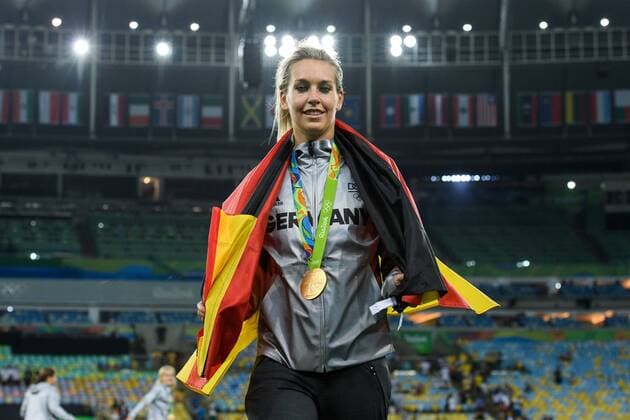 Rio 2016, Fußball, Damen, Deutschland ist Olympiasieger Lena Goessling (GER 8) im Finale bei den olympischen Sommerspiele 2016 am 19.08.2016, Rio de Janeiro Copyright: xSchülerx xEibner-Pressefotox EP_jse