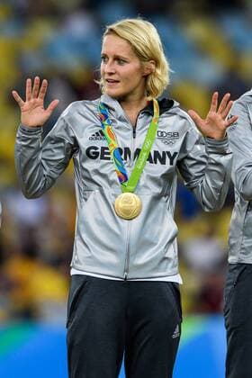 Rio 2016, Fußball, Damen, Deutschland ist Olympiasieger Saskia Bartusiak (GER 3) im Finale bei den olympischen Sommerspiele 2016 am 19.08.2016, Rio de Janeiro Copyright: xSchülerx xEibner-Pressefotox EP_jse
