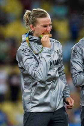Rio 2016, Fußball, Damen, Deutschland ist Olympiasieger Alexandra Popp (GER 9) im Finale bei den olympischen Sommerspiele 2016 am 19.08.2016, Rio de Janeiro Copyright: xSchülerx xEibner-Pressefotox EP_jse